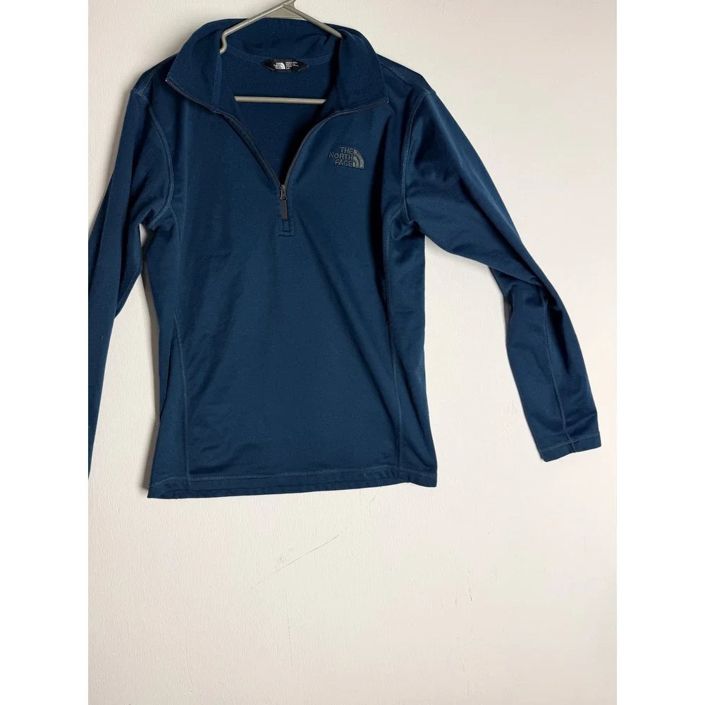 The North Face Mens Blue Quarter Zip Pullover Fleece Active Layer Small S
